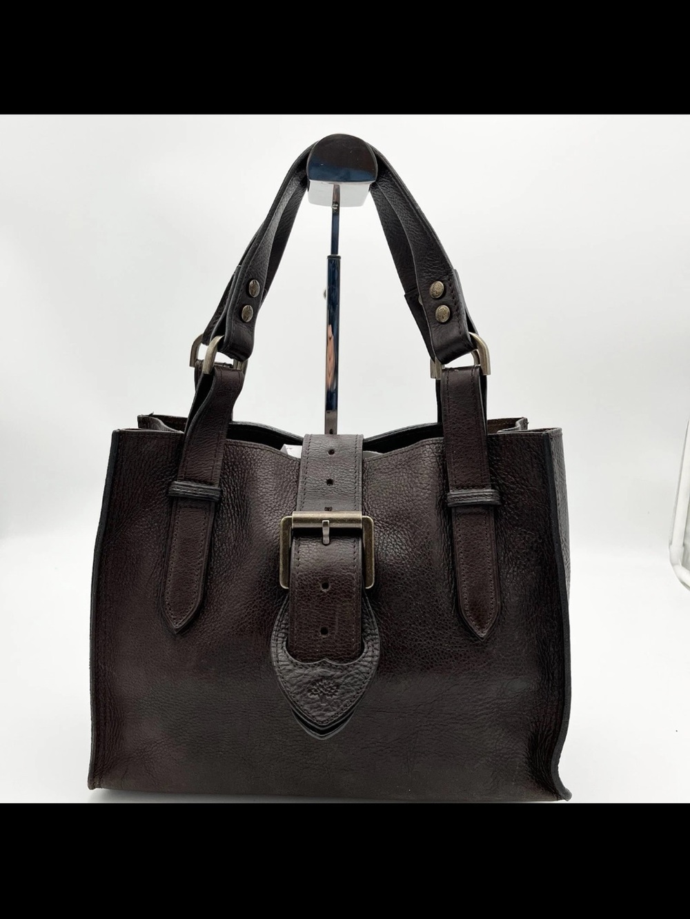 Mulberry Dark Brown Leather Buckle Shoulder Bag